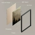 thumbnail image 4 of PixonSign Framed Wall Art Forest Mountain Silhouette Landscape Prints, Set of 4 Nature Wall Decor Arts, Landscape Wall Décor, Adhesive Canvas Poster, Modern Home Artwork - 11"x14" Black, 4 of 5