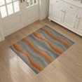 thumbnail image 3 of ODIKA 3'x5' Washable Accent Rug Wavy Terrain Bands Map Elevation Lines Flowing Topographic Abstract Refined for Bedside, Nursery Room, Pet Friendly & Non-Shedding, 3 of 7
