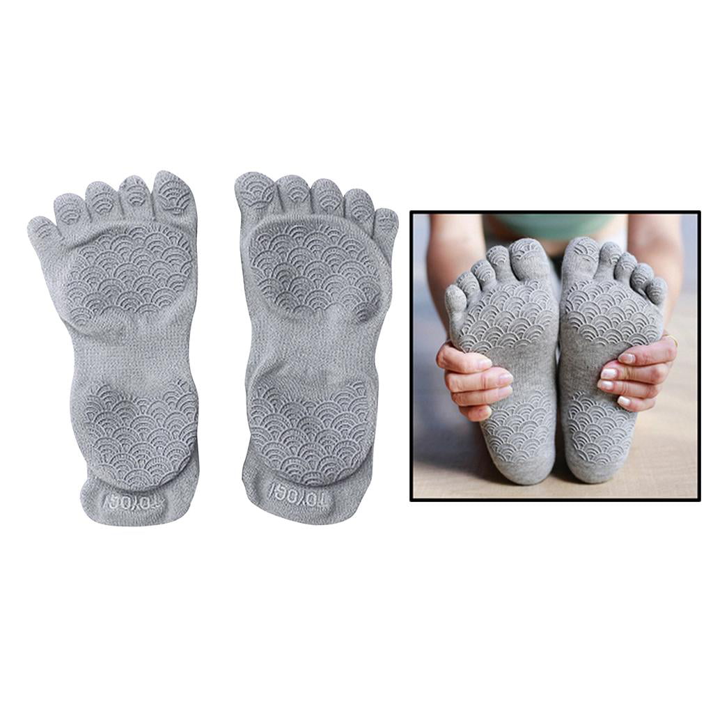 New Gym Sports Yoga Socks Non-Slip Full&Half Toe Pilates Ankle Grip Cotton Socks 