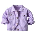 thumbnail image 2 of FYMNSI Toddler Girls Jean Jacket Baby Girl Spring Denim Jackets Fall Clothes Cowboy Outerwear 18-24 Months Purple, 2 of 6