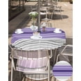 thumbnail image 5 of Hokiten Outdoor Tablecloths with Umbrella Hole & Zipper, Purple Ombre Stripes Round Tablecloth 54 Inch, Minimalist Gradient Lines Texture Waterproof Table Cloth, Patio/Pool/Picnic Table Covers, 5 of 7