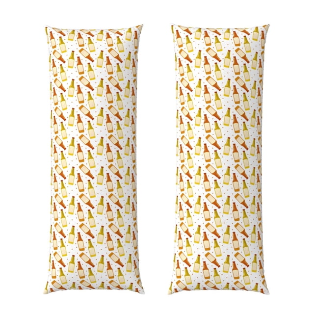 Balery Beer Bottles Funda Protectora para Almohada Corporal de Algodón Hipoalergénico con Cierre(55 x 21 pulgadas), Almohadas No Incluidas