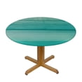 thumbnail image 3 of PIKWEEK  Round Fitted Tablecloth Teal Wood Texture Table Cloth with Elastic Edged Waterproof Wipeable Round Table Cover for Patio Parties Outdoor Decor White, 3 of 7
