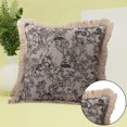 thumbnail image 4 of Fundas de almohadas para sofá, almohadas de algodón con volantes a rayas de 18 x 18 pulgadas para sala de estar, funda de almohada bohemia con cremallera o lindas almohadas para exteriores, 4 of 5