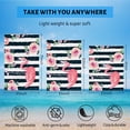 thumbnail image 5 of GZHJMY Beach Towel for Women Girls, Black and White Striped Flower Bath Towel, Oversized Lightweight Sport Towel, 31x51 Inch, 5 of 7