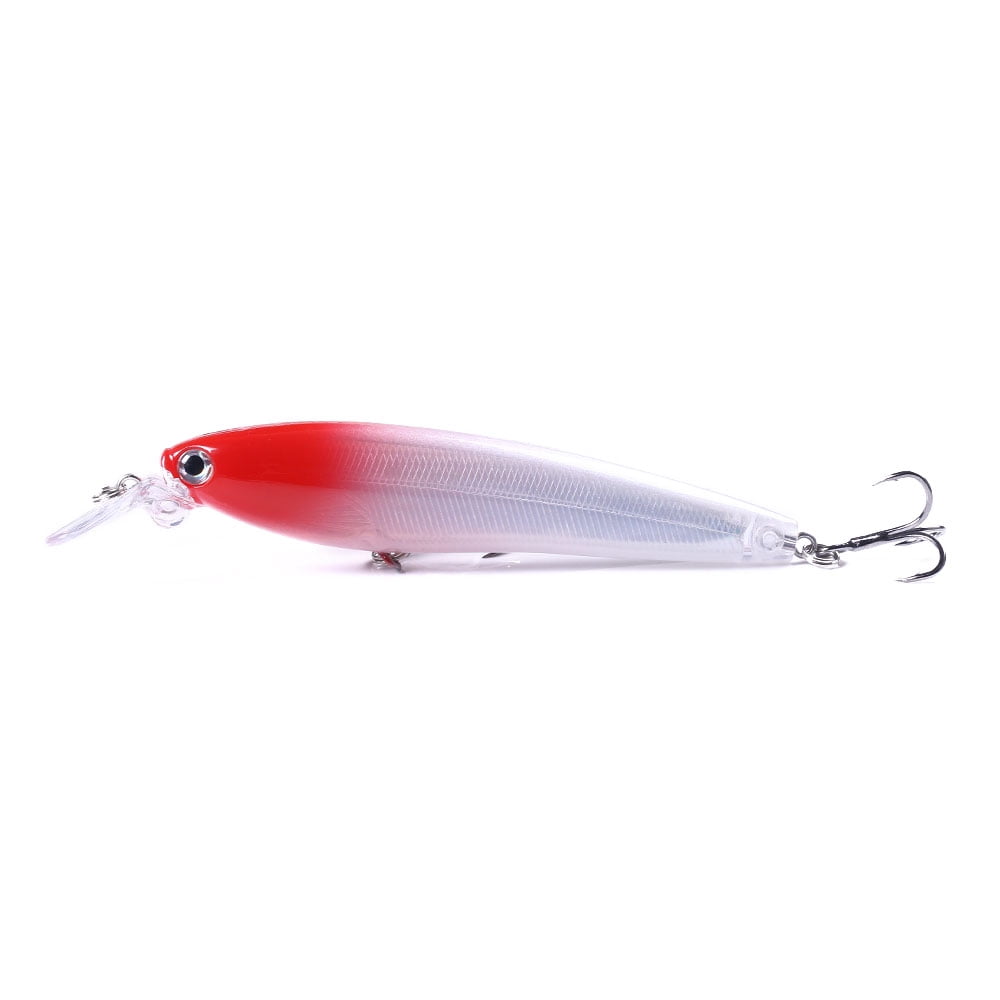 HENGJIA Fishing Lures Large Hard Bait Minnow VIB Lure with Treble Hook Life-Like Swimbait Fishing Bait Popper Crankbait Sinking Lure for Trout Bass Walleye Redfish, 5PCS