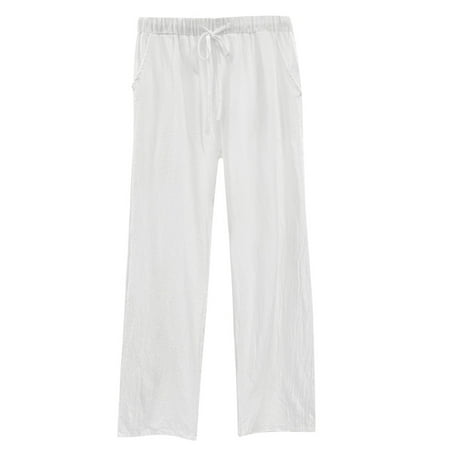 Flmaly vacation outfits for women High Waistband Womens Daily Elastic Waist Pockets Straight Solid Color Casual Pants Loose Long Trousers Vacation Outfits