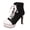 Black, variant on Women's Canvas Ankle Boots Lace up Platform Stiletto High Heel Side Zipper Fashion Dancing Booties