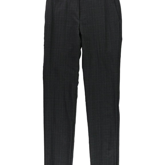 DKNY Mens Plaid Dress Pants Slacks, Grey, 33W x 35L