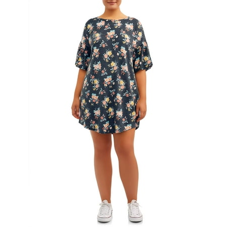 No Comment Juniors' Plus Size Drop Shoulder Shirttail (Best Way To Drop A Dress Size)