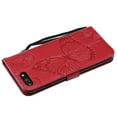 thumbnail image 6 of iPhone 7 Plus/ 8 Plus Wallet case,  Pretty Retro Embossed Butterfly Flower Design PU Leather Book Style Wallet Flip Case Cover for Apple iPhone 7 Plus and iPhone 8 Plus, Red, 6 of 10