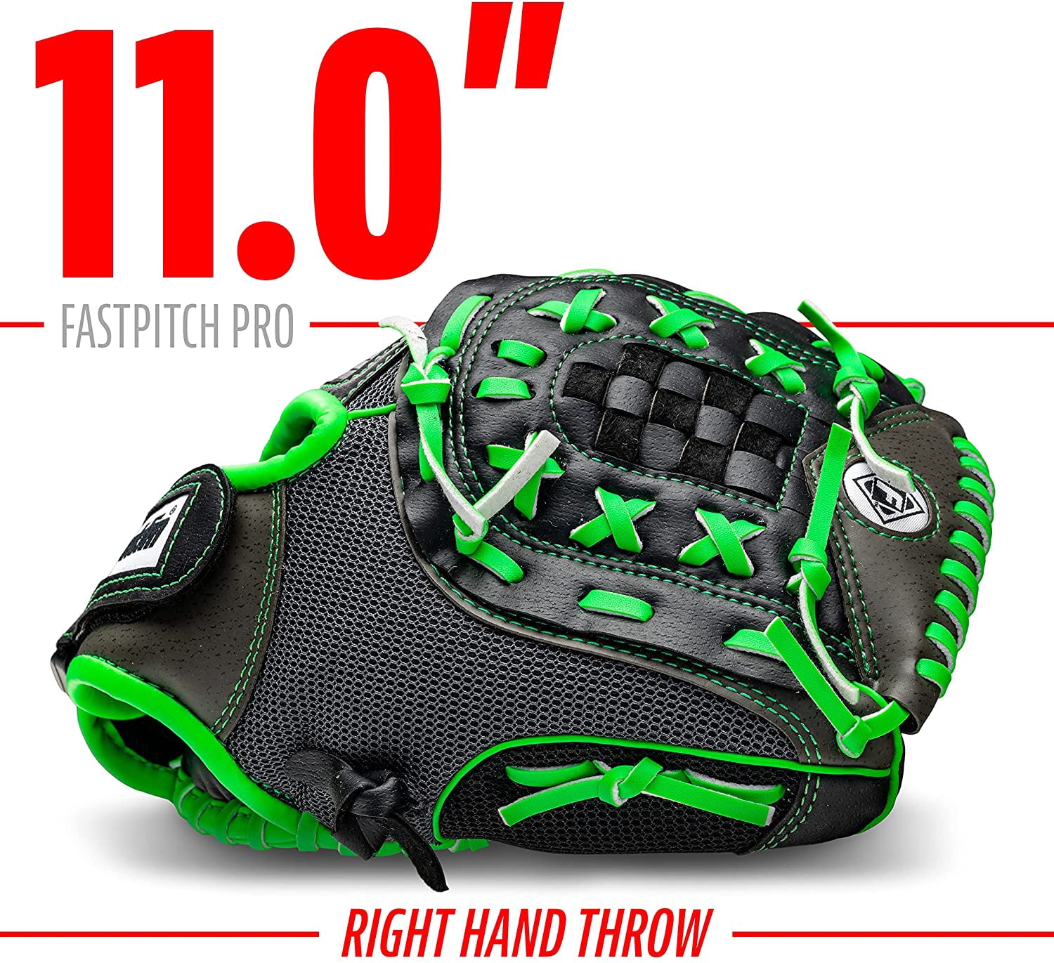 Franklin Sports Fastpitch Pro Softball Glove, 11 in, Lime Green, Right Hand Throw