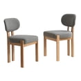 thumbnail image 5 of Hassch Modern Dining Chairs Set of 2, Armless Kitchen Chairs with Upholstered Seat, Solid Wood Legs, Ergonomic Curved Backrest, Perfect for Small Spaces, Gray, 5 of 7