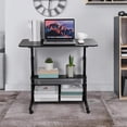 thumbnail image 2 of Adjustable Table Student Computer Desk Portable Home Office Furniture Small Spaces Sofa Bedroom Bedside Learn Play Game Desk on Wheels Movable with Storage Size 31.5 * 15.7 Inch Brown A, 2 of 7