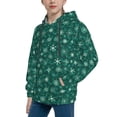 thumbnail image 2 of Goofa Christmas Snowflakes Pattern Hooded Sweatshirt for Youth Trendy youth sweatshirt Casual Hoodie for Boys and Girls-Large, 2 of 6