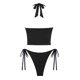 thumbnail image 2 of Conjunto Tankini negro XS con ojales sin costuras, vintage, jacquard, para mujer, 2 of 4