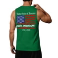 thumbnail image 3 of Men's 250th Anniversary Patriotic Tank Tops 1776-2026 USA Flag Sleeveless Crewneck Shirts Independence Day Casual Vintage Printed Tops Green S, 3 of 4