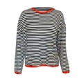 thumbnail image 4 of MESSUEN Crew Neck Sweater for Women Striped Sweater Long Sleeve Sweaters for Women Summer Tank Tops for Women Womens Tops Casual Basic Tops for Women's Tops Black L, 4 of 7