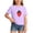 Purple, variant on Girls Casual Crew Neck Short Sleeve Tops Sweet Strawberry Fruit Pattern Ruffle Edge T-Shirts Cute Tees 5-12 Years