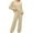 Beige 2 piece outfits for women, variant on Usmixi 2 Piece Lounge Sets for Women Fleece Pajamas Sets Women V Neck Long Sleeve Pullover and Long Pants 2 PC Sets Casual Solid Homewear Sets Sleepwear Plush Loungewear Sets Under $10