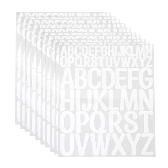 624 Pieces Vinyl Letter Stickers, 12 Sheets 2 Inch White Self-Adhesive Cute Alphabet Stickers for DIY Craft Art