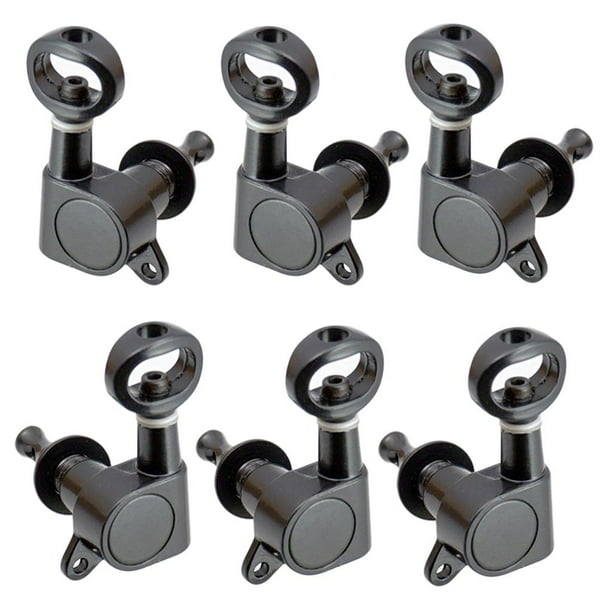 Sintonizador De Clavijas De Afinación De Guitarra 3pcs / Pack 3L3R Para Partes De Guitarra Eléctrica / Acústica Negro Hugo Guitarra Full Closed Clavija de afinación