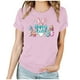 thumbnail image 1 of Mujeres Manga Corta de Verano Tops Día de San Valentín Impreso Cuello Redondo, Camisa de Moda Casual Blusa, 1 of 6