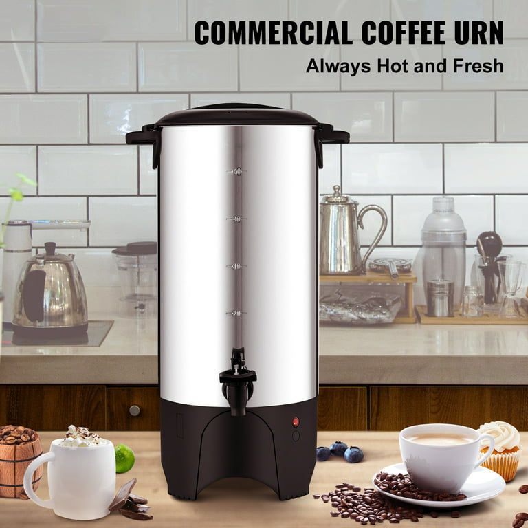 Zulay Commercial Coffee Urn - 50 Cup Fast Brew Stainless Steel Hot Beverage  Dispenser - BPA-Free Commercial Coffee Maker - Hot Water Urn for Catering