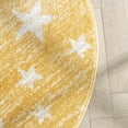 thumbnail image 4 of Well Woven Kosme Yellow Geometric Star Pattern Stain-resistant 4' Round Area Rug (4'), 4 of 7