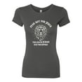 thumbnail image 2 of Wild Bobby Fear Not For Jesus The Lion Of Judah Has Triumphed Inspirational/Christian Women Slim Fit Junior Tee, Dark Grey, XX-Large, 2 of 5