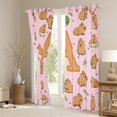 thumbnail image 3 of Manfei Cute Capybara Kitchen Curtains,Lovely Initial A Black Out Curtains Pack of 2 (42x63 Each),Pink Brown, 3 of 7