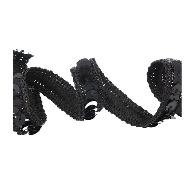 relayinert Handmade Sequined Band Addition To Hair Accessories Collection Sequined Dress Ribbon Sequined Belt black