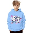 thumbnail image 4 of Playtopia Youth Glitter Star 67 SIX SEVEN Graphic Hooded Pullover 350g Polyester Long Sleeve Kangaroo Pocket Casual Sweatshirt 1PC Big Kids Sizes 100-160, 4 of 4