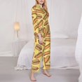 thumbnail image 5 of Wukai Hot Dogs Print Women's Pajama Set - Soft Long Sleeve Sleepwear for Comfort and Style-Small, 5 of 9