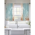 thumbnail image 4 of Coastal Sea Turtle Sheer Curtains 54 Inch Length 2 Panels Set, Summer Coral Ocean Vintage Wood Voile Window Treatment Rod Pocket Short Kitchen Curtains Drapes for Bedroom 52"x54"x2, 4 of 7