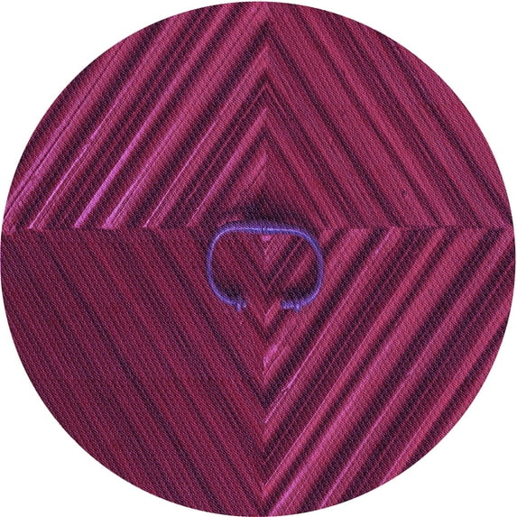 Ahgly Company Machine Washable Indoor Round Transitional Medium Violet Red Pink Area Rugs, 3' Round