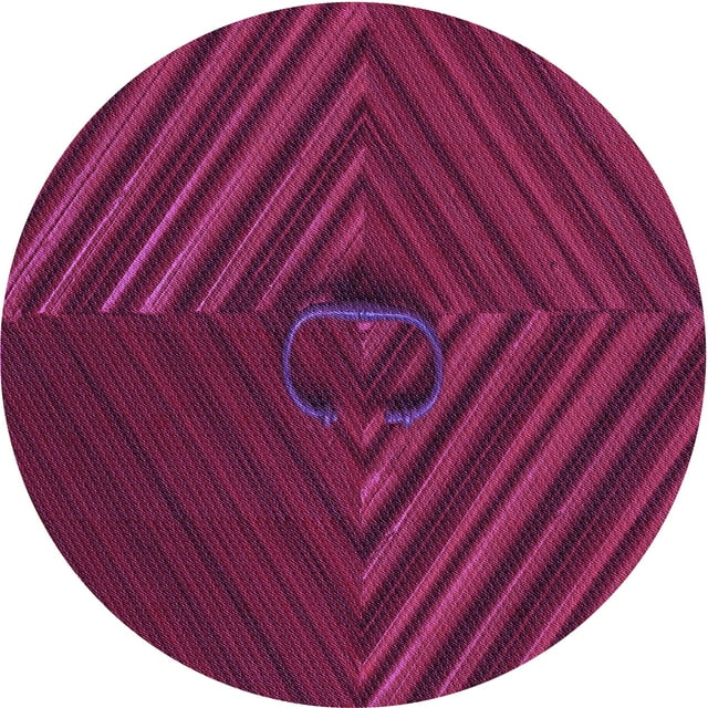 Ahgly Company Machine Washable Indoor Round Transitional Medium Violet Red Pink Area Rugs, 3' Round