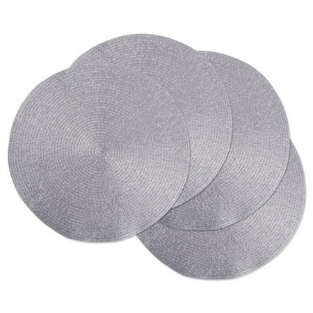 

Metallic Silver Round Polypropylene Woven Placemat Set of 4