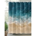 thumbnail image 2 of Shower Curtains Sea Beach Bath Curtain Waves Splash Waterproof Bathroom Shower Curtain Set with Hooks Decoration 72 x 84 Inches, 2 of 7