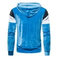 thumbnail image 3 of Odeerbi Hooded Sweatshirts for Men Velvet Pullover Hoodie Sweatshirt Pocket 2025 Casual Daily Holiday Sportswear Blue, 3 of 6