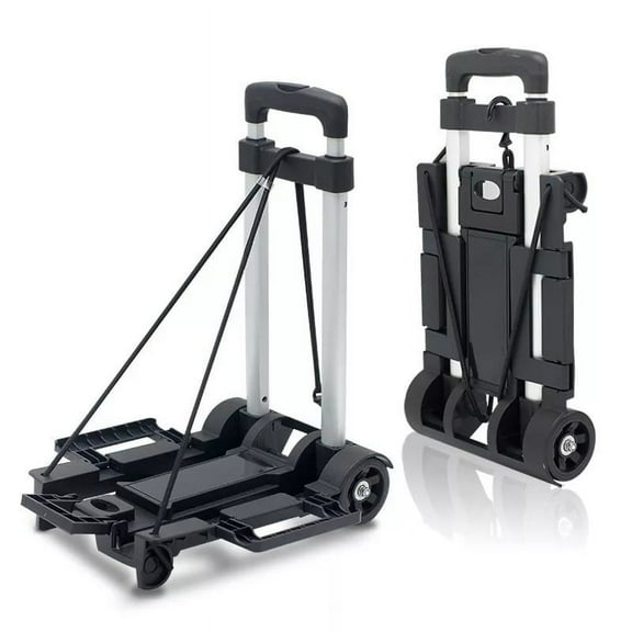 70 lbs Collapsible Folding Hand Truck Dolly Portable Trolley Luggage Push Cart, Lightweight & Durable for Travel, Shopping, Office Use