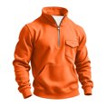 thumbnail image 5 of Mens Quarter Zip Pullover Sweatshirt Fall Winter Long Sleeve Casual Plain Stand Collared Sweatshirts with Pockets, 5 of 6