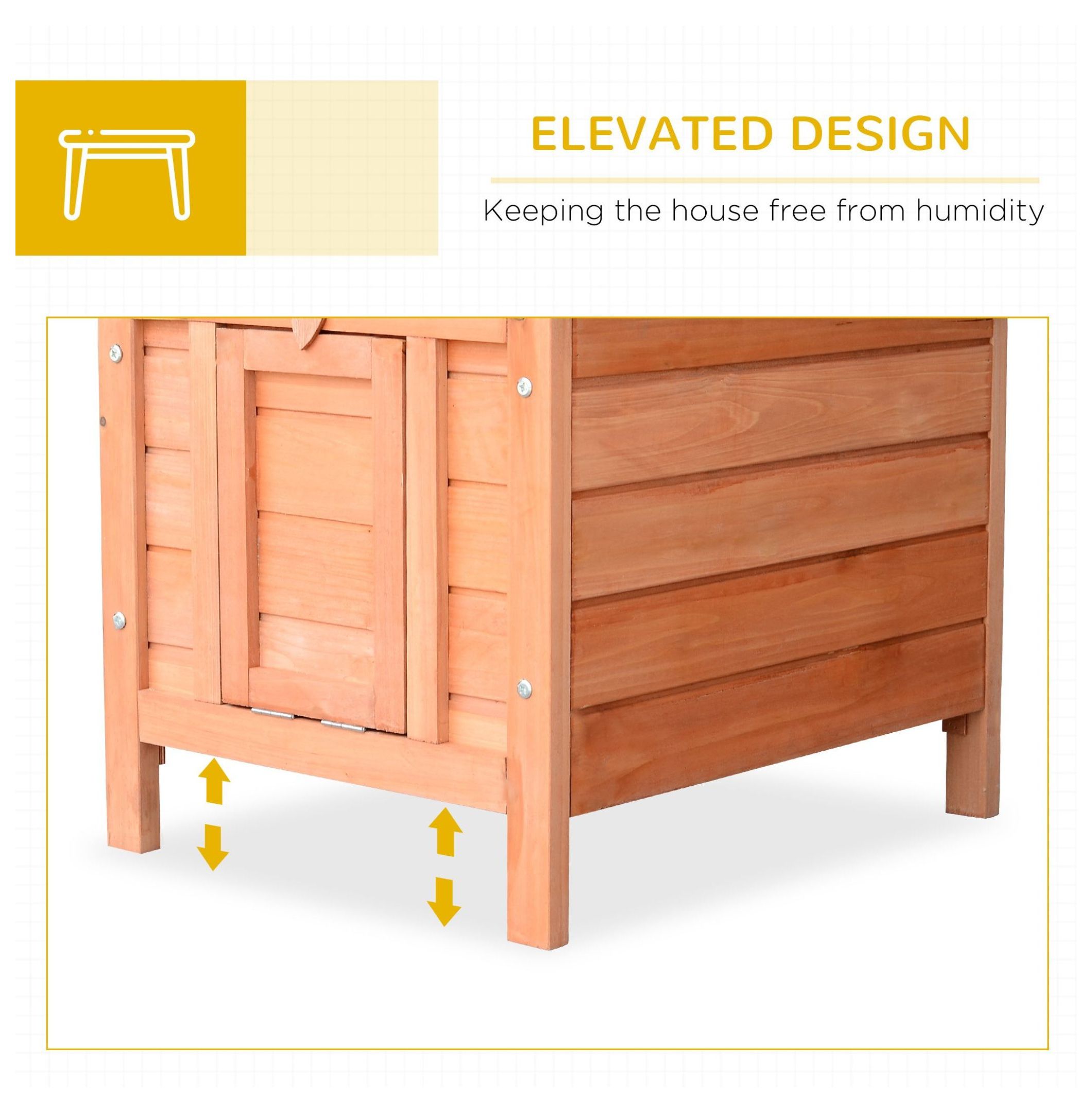 Rabbit House Small Wooden Hutch Cage Openable Waterproof Roof Bunny Guinea Pig Indoor Outdoor Natural