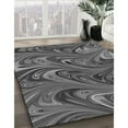 thumbnail image 3 of Ahgly Company Machine Washable Indoor Square Transitional Black Area Rugs, 6' Square, 3 of 7