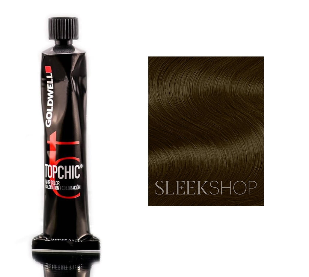 6N - Dark Blonde , Goldwell Topchic Professional Hair Color ( oz. tube), haircolor  dye scalp beauty - Pack of 2 w/ Sleek 3-in-1 Comb/Brush 