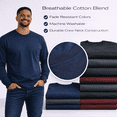 thumbnail image 5 of BILLIONHATS 24 Pack Mens Long Sleeve Dark Colorful T-Shirts, Cotton Blend - Crew Neck Bulk Tees for Men, Wholesale Sleeved T-Shirt - Size X-Large, 5 of 6