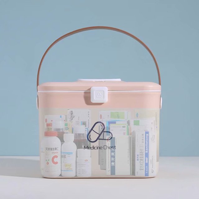 Caja de medicamentos Caja de almacenamiento de medicamentos de limpieza Caja médica para primeros auxilios para ni?os Paquete familiar Caja de almacenamiento para caja de medicamentos portátil de gran capacidad (Grand Bleu) ZefeiWu 8390615481502