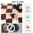 thumbnail image 6 of SARAG Super Soft Rug For Bedroom, 5x7ft Off-White And Brown Checkerboard Pastel Carpet Area Rug Classic Checkered Shaggy Soft Fluffy Rug Fuzzy Carpet For Living Room Bedroom Dorm Home Decor, 6 of 9