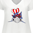 thumbnail image 4 of Inktastic 4th of July Patriot Shark Women's Plus Size V-Neck T-Shirt, 4 of 5