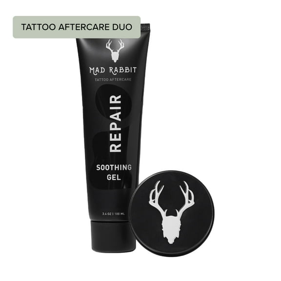 Mad Rabbit Tattoo Aftercare Duo with Repair Soothing Gel and Enhance Tattoo Balm